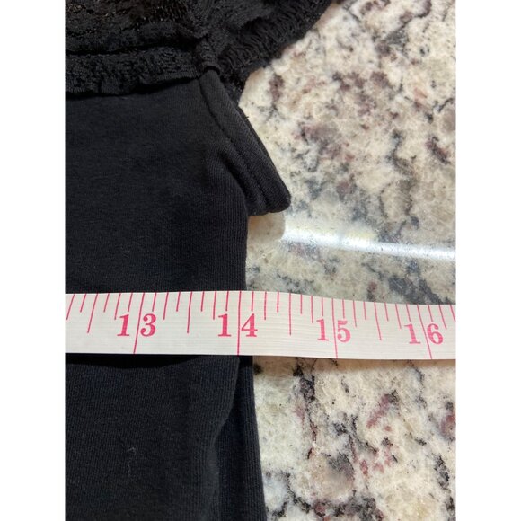 H M Womens Top Black Small Lace Detail Short Sleeve Fairycore Goth - Picture 6 of 7